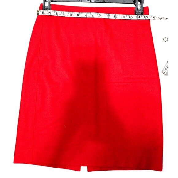 J.Crew Red Wool Blend Pencil Skirt Women's Size 4 Back Vent - Picture 7 of 9